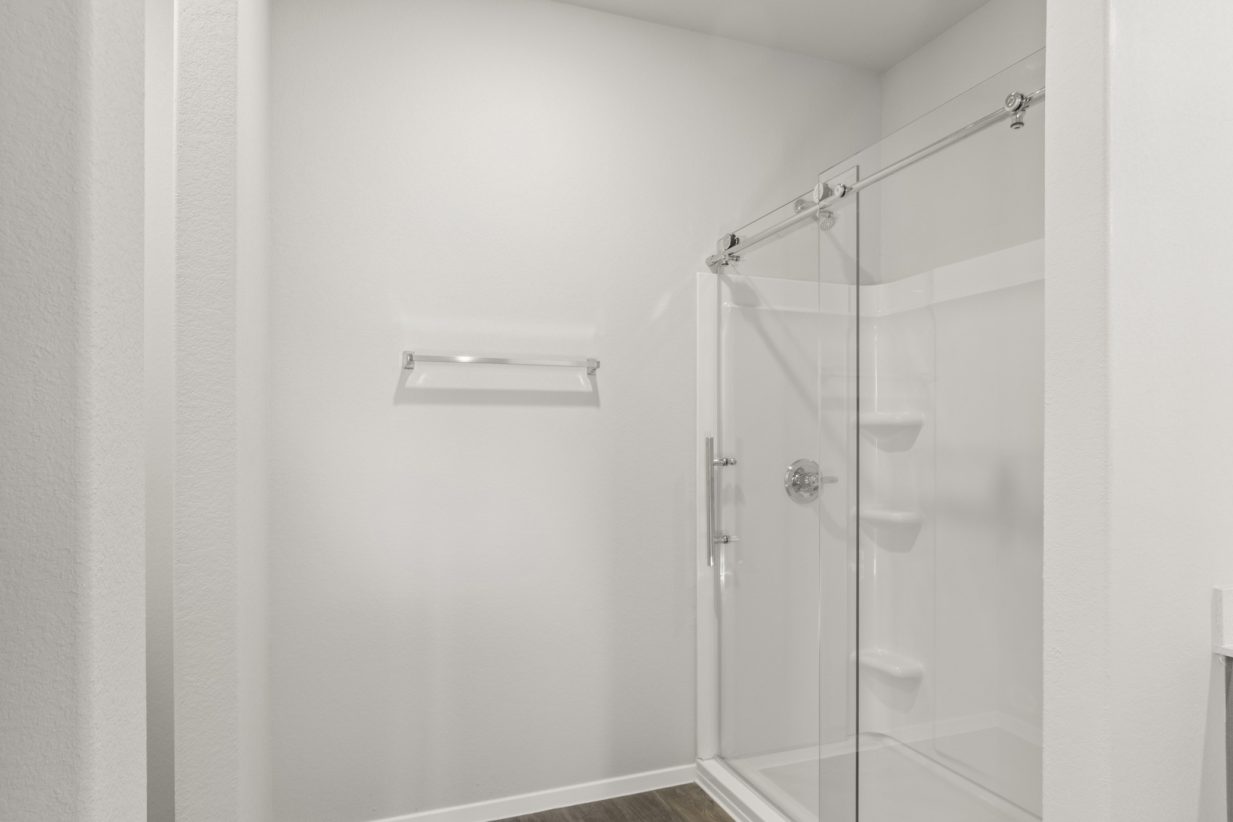 Image of a primary bathroom with a walk-in shower