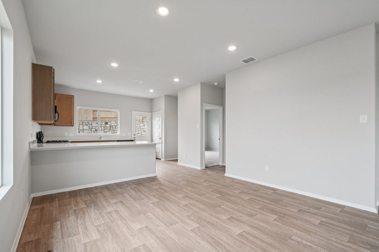 Image of a dining area open to the kitchen