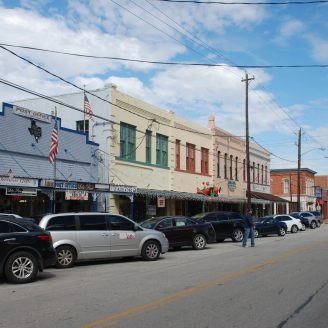 richmond-texas-shopping Historic downtown Richmond, Texas storefronts and retail district with local businesses and dining—walkable shopping for new home residents