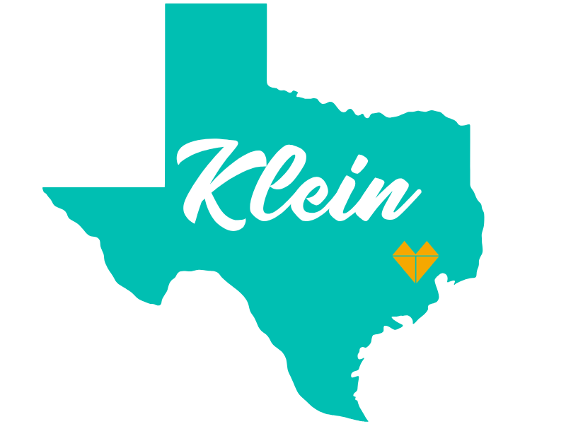A graphic of Klein being pointed out on the Texas shaped.